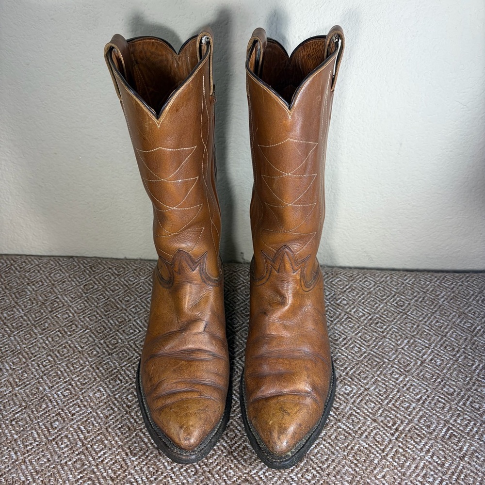 VTG USA TONY LAMA WESTERN ROCKABILLY COWBOY ENGINEER BOOTS 11B WESTERN FARM - Picture 3 of 11